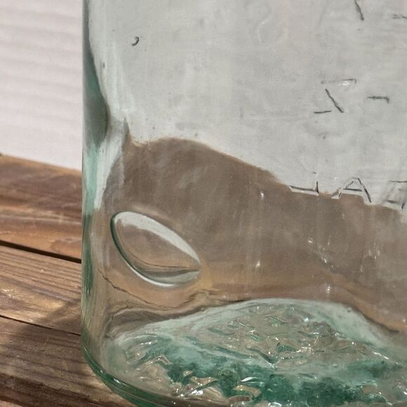 Vintage Atlas E-Z Seal Blue Glass Canning Jar w/o Lid Half Gallon -‎ Bubbles! - Picture 6 of 11
